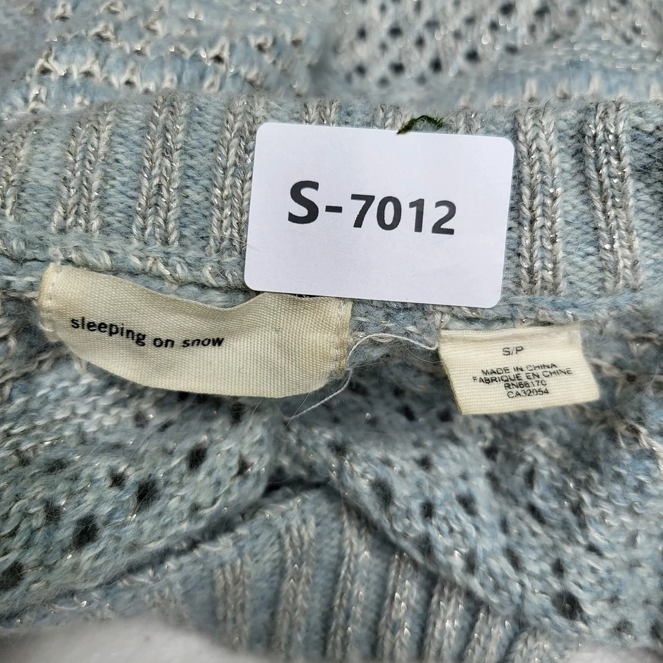 Sleeping On Snow Women Sweatshirt S Light Blue Cotton Wool Striped Cardigan - Image 2 of 4