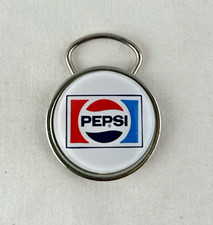 Vintage 1980s Pepsi-Cola Metal Keychain Classic Logo