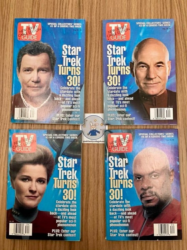 TV Guide Star Trek Turns 30 complete 4 cover set, used