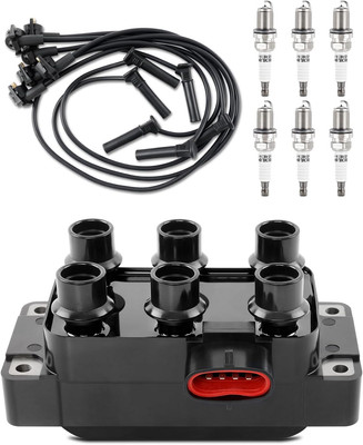 DG452 Ignition Coil Pack & 6 PCS Iridium Spark Plugs & Wire Set Compatible with 