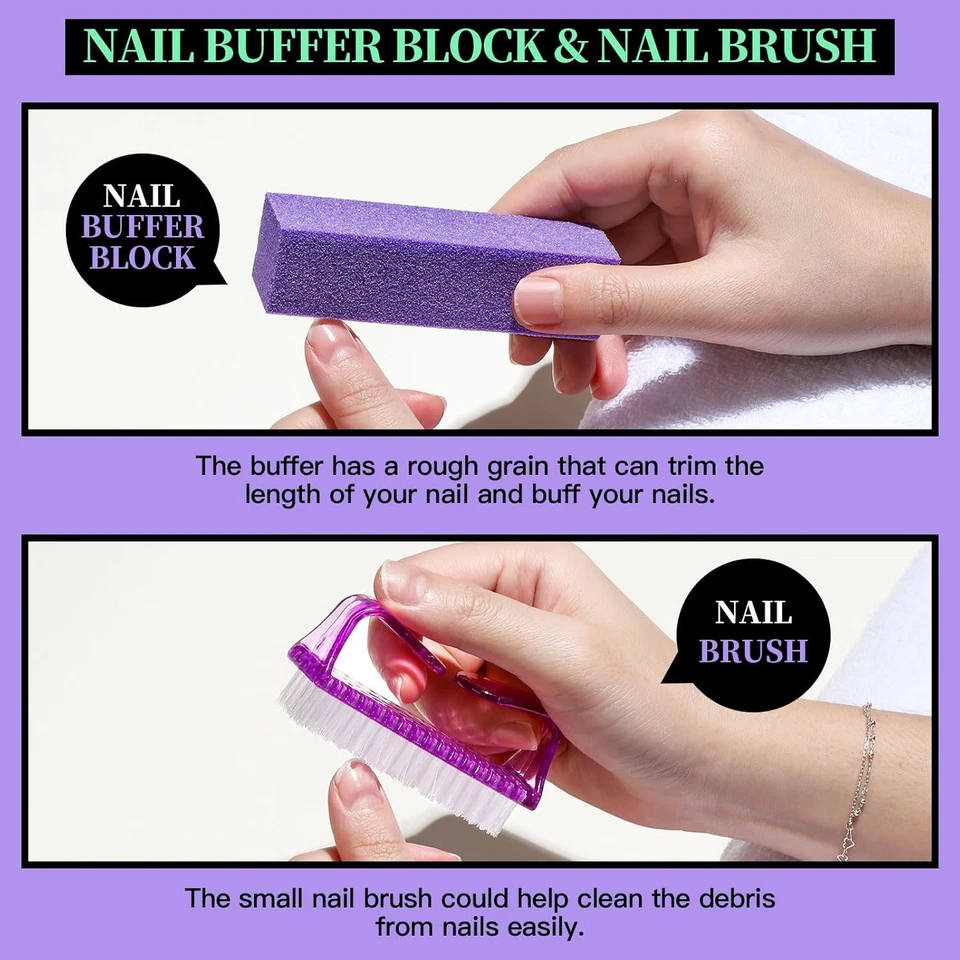 Kit de ferramentas de manicure e pedicure, kit de manicure, arquivos de unhas 100/180, tampão de unhas B - Imagem 3 de 4