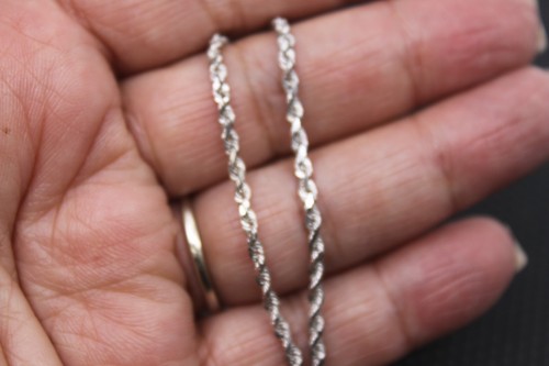 RCI 10K Solid White Gold Rope Twisted 2.30mm Thick Chain Necklace 18"in - Picture 7 of 7