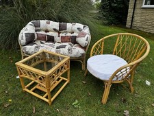 Wicker Cane Bamboo Sofa And Chair