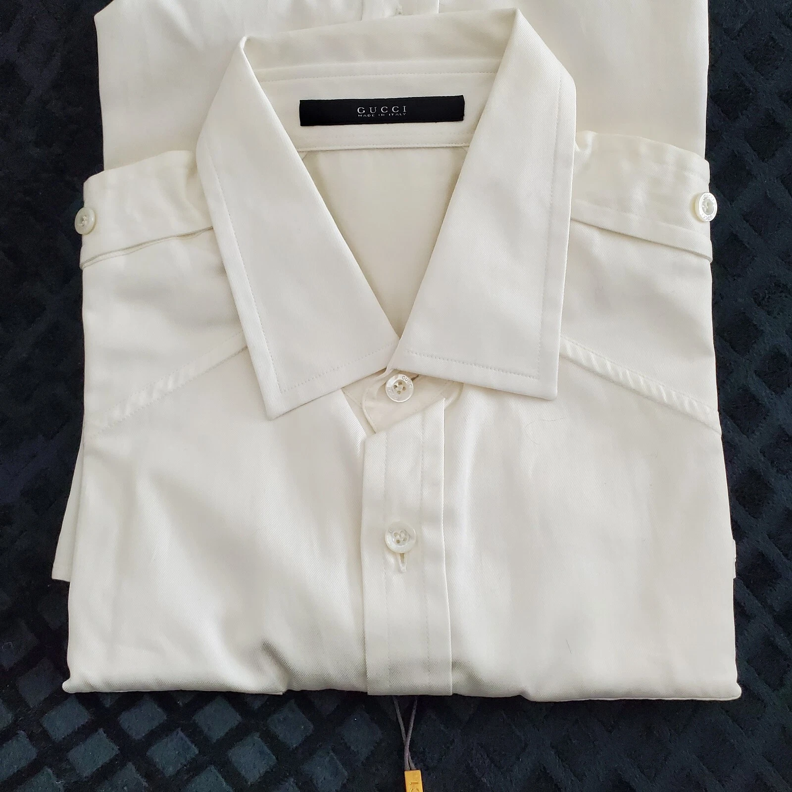 CHEMISE ROBE DOUBLE POCHE GUCCI AUTHENTIQUE À MANCHES LONGUES BOUTONNÉE, TAILLE 16, NEUF AVEC ÉTIQUETTES