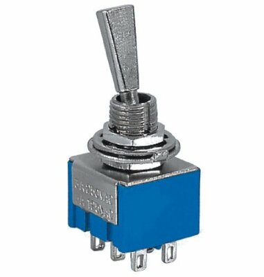 CYGUSA SPDT Center Off Miniature Toggle Switch - BAT Handle, 6A 125VAC Rating