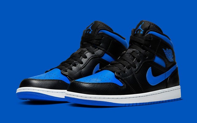 Air Jordan 1 Mid Black Hyper Royal Blue Nike NIB DS Men SIzes 554724-068 | eBay