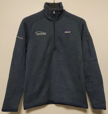 Patagonia Fleece Damen Medium Blue Better Sweater 1/4 Zip High Neck Embroidered