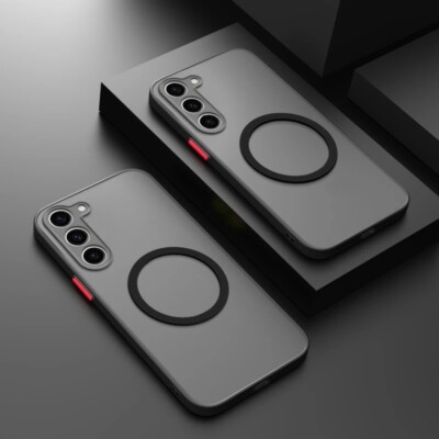 Matte Magnetic Case For Samsung Galaxy S25 S24 S23 S22 S21 S20 Ultra Plus