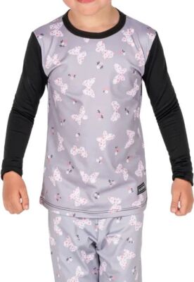 BlackStrap Therma Crew Top Kid's Baselayer Top, Butterflies, Large