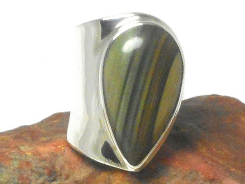 Adjustable Imperial JASPER Sterling Silver 925 RING - Hallmarked - 第 1/6 張圖片