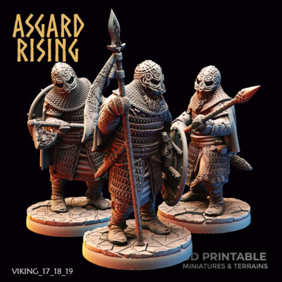 Hersir with Guardsmen, Asgard Rising Miniatures, Tabletop Games RPGs Figure