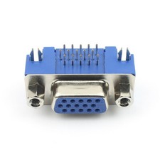 2Pcs D-SUB DB15 Right Angle 15 Pin Female VGA PCB Connector 3 Rows Type 5.08