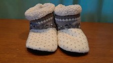Kids/Youth Winter Snow Theme Slip On L/XL Slippers Fleece Lined