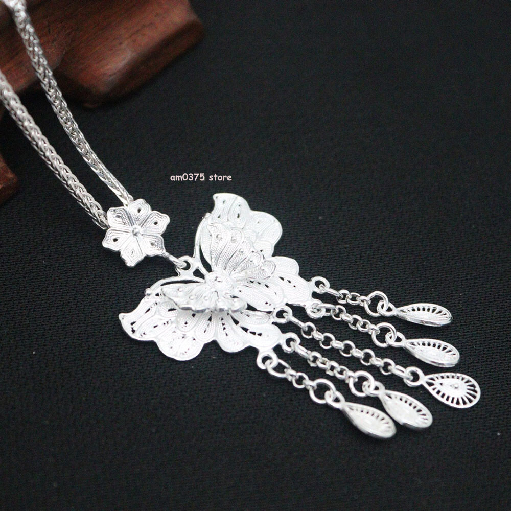 Solid Beat 「butterfly pendant」 silver925 Hip Hop Butterfly Piece - Mens Ladies Iced Real 925 Silver