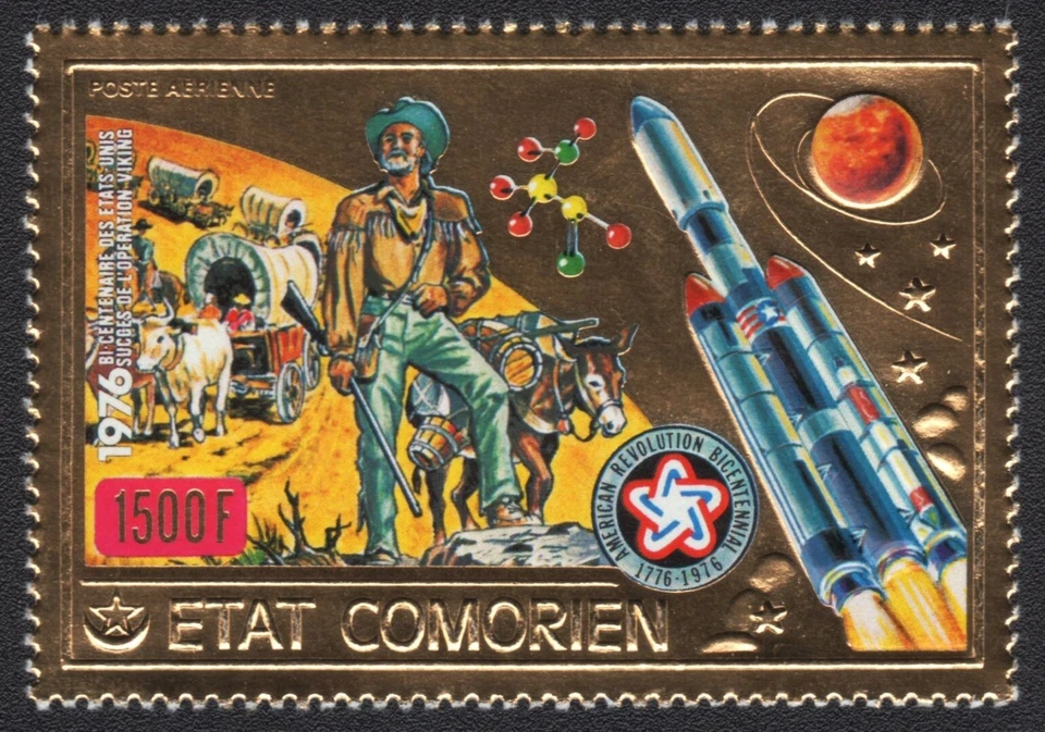 Komoren 1976 - Mi-Nr. 312 A ** - MNH - Gold - Raumfahrt / Space - Bild 1 von 1