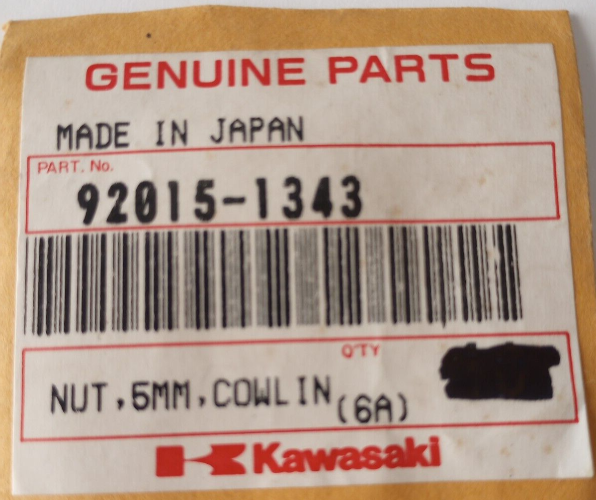 Kawasaki ZX750,ZG1200, EX500 Cowling Nut 5MM NOS 92015-1343