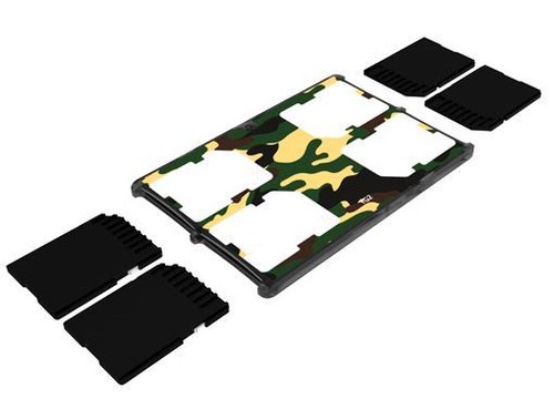Ultra Slim Credit Card Size Memory Card Holder Hard Case for 4 x SD -Camouflage - Picture 4 of 6