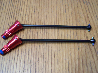 Fits Traxxas 1/5 8s X-Maxx Front or Rear Steel H/D Driveshafts Red Stub Axle CVD