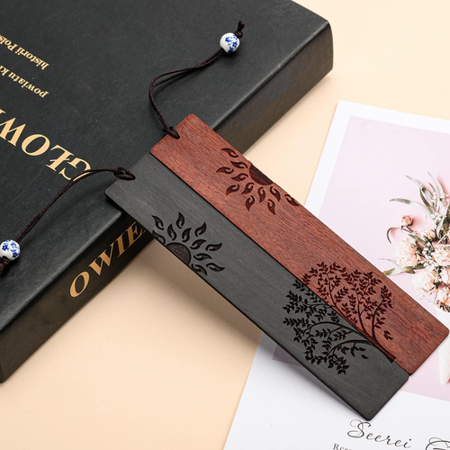2 Pcs Wood Bookmark, Unique Bookmarks Gift for Men Women, Book Marks Accessories - Picture 7 of 12