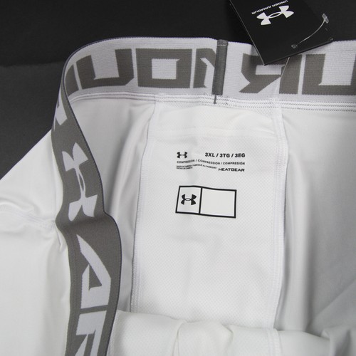 Under Armour HeatGear Compression Shorts Men's White New with Tags - Picture 3 of 5