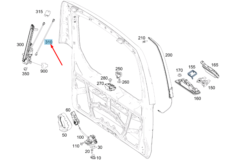 MERCEDES VIANO Rear Tailgate Link Rod Part No A4477603200 for sale  