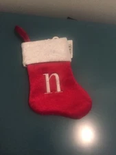 New Christmas Mini Monogram Stocking Letter n by Merry Brite 8 inch