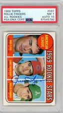 1969 Topps Baseball A.L. Rookies ROLLIE AUTO PSA 7 #597 RF COLLECTION AU