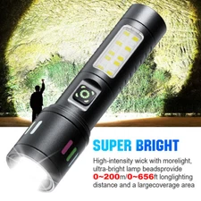 350000000 Lumen Super Bright LED Tactical Flashlight Rechargeable LED Work Light