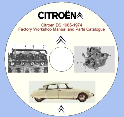 Citroen DS 1965-1974 Manuale Officina di Fabbrica e Catalogo Ricambi