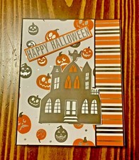HANDMADE 6  X 7 1/2  MINI FOLIO SCRAPBOOK ALBUM - Halloween themed
