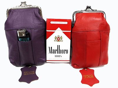 Soft Leather Cigarette Case Lighter Pocket Fit 100s King Regular