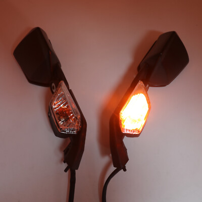 Left Right Mirrors with Turn Signal Light For Kawasaki Ninja