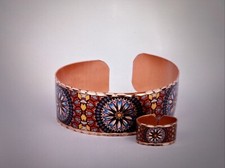 Colorful Copper Ring and Bracelet Set G02