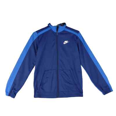 NIKE Youth Boys Sz XL Full Zip Blue Track Sports Coat Jacket, Blue, Pockets 