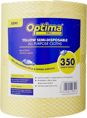 Optima ProClean Semi-Disposable All Purpoe Cloths 40x22 Approx 350 Sheets