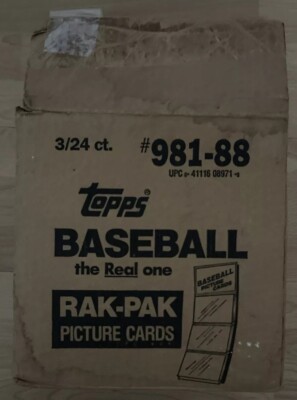 Empty 1988 Topps Baseball Card Rack Pack Case That Held 3 Rak-Pak Boxes #981-88