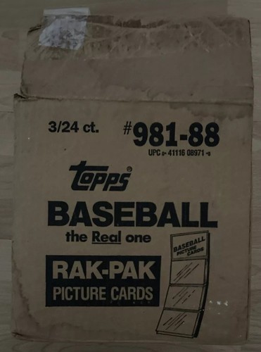 Empty 1988 Topps Baseball Card Rack Pack Case That Held 3 Rak-Pak Boxes #981-88