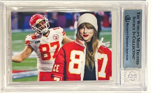 Taylor Swift Kansas City Chiefs Signed Custom Cut Auto CARD BAS Beckett Slabbed - Picture 2 of 2