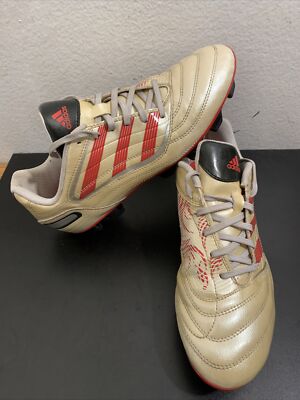 Adidas Traxion Dragon Beckham Leather Boots Cleats Gold G16030 Men Sz 7