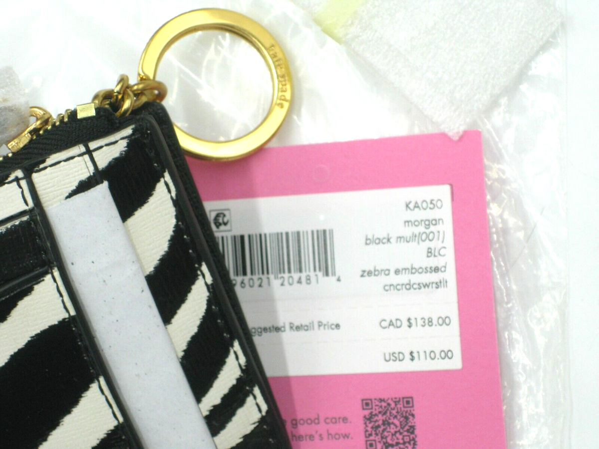 Kate Spade Morgan Zebra Print Leather Coin Card Case