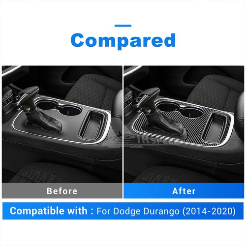 Gear Shifter Console Cover Real Carbon Fiber Sticker For Dodge Durango 2014-2020 - Foto 3 di 8