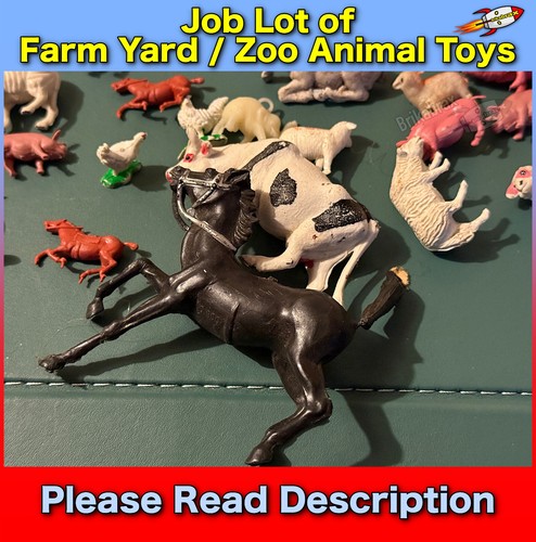 Lote de trabajo 25 animales de granja/zoológico de plástico de varios tamaños - vacas cerdos caballos etc (usado) - Imagen 4 de 15