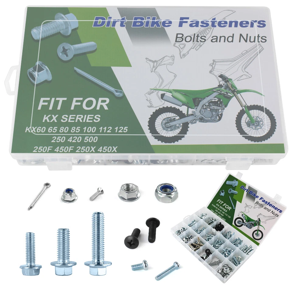 Fit For KAWASAKI KX125 1974-2005 KX250 1974-2024 Bodywork Full Body Bolts Kit - Image 3 of 4