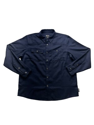 Men s Outdoor Research Navy Button-Up Long Sleeve Shirt #2962