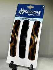 Vintage NOS Expressions Almar Hair Clips Barrettes Tortoise Spring Closure