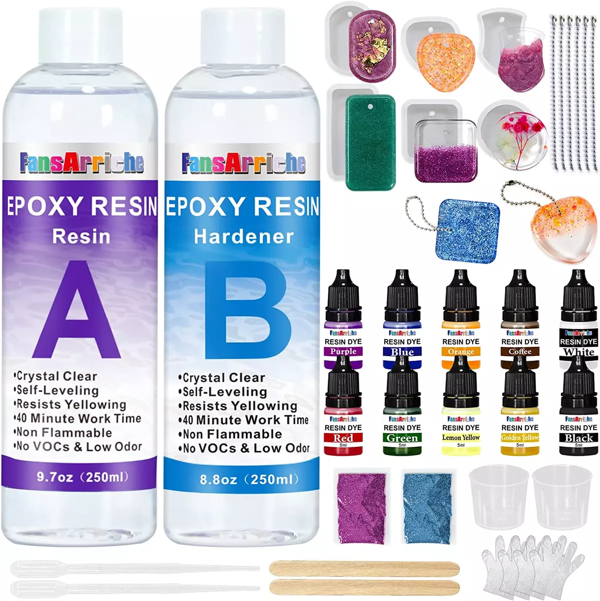 Epoxy Resin Kit 500ml 2 Part Casting Resin Starter Kit Resin Kits for Epoxy