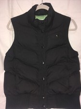 GAP VTG UniSex Down Quilted Snap Button Puffer Vest Jacket S Black MINT COND