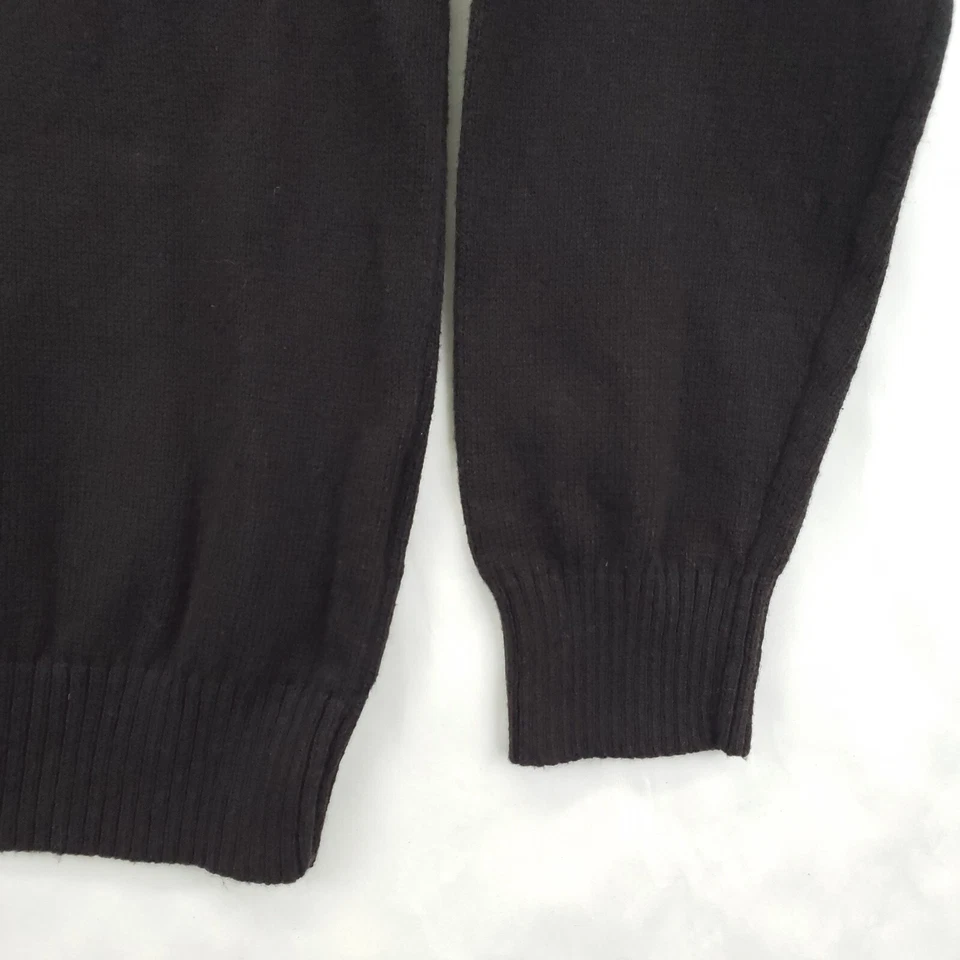 Suéter Esprit Vintage Para Hombre XL Negro Tejido Lana Merino Manga Larga Cuello en V Foto 4 de 4