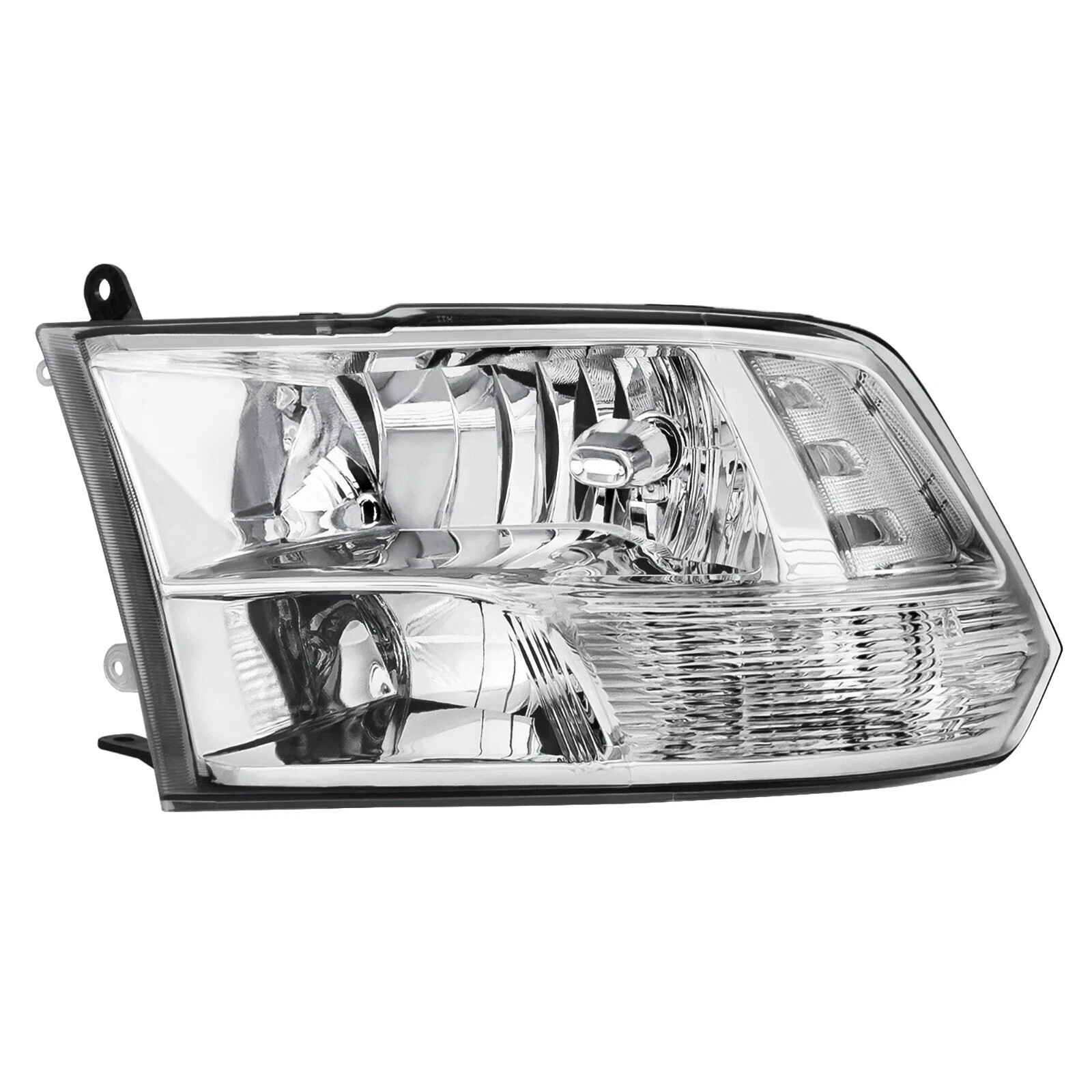 Fit For 09-18 Dodge Ram 1500 2500 3500 Clear Lens Chrome Headlights Left+Right