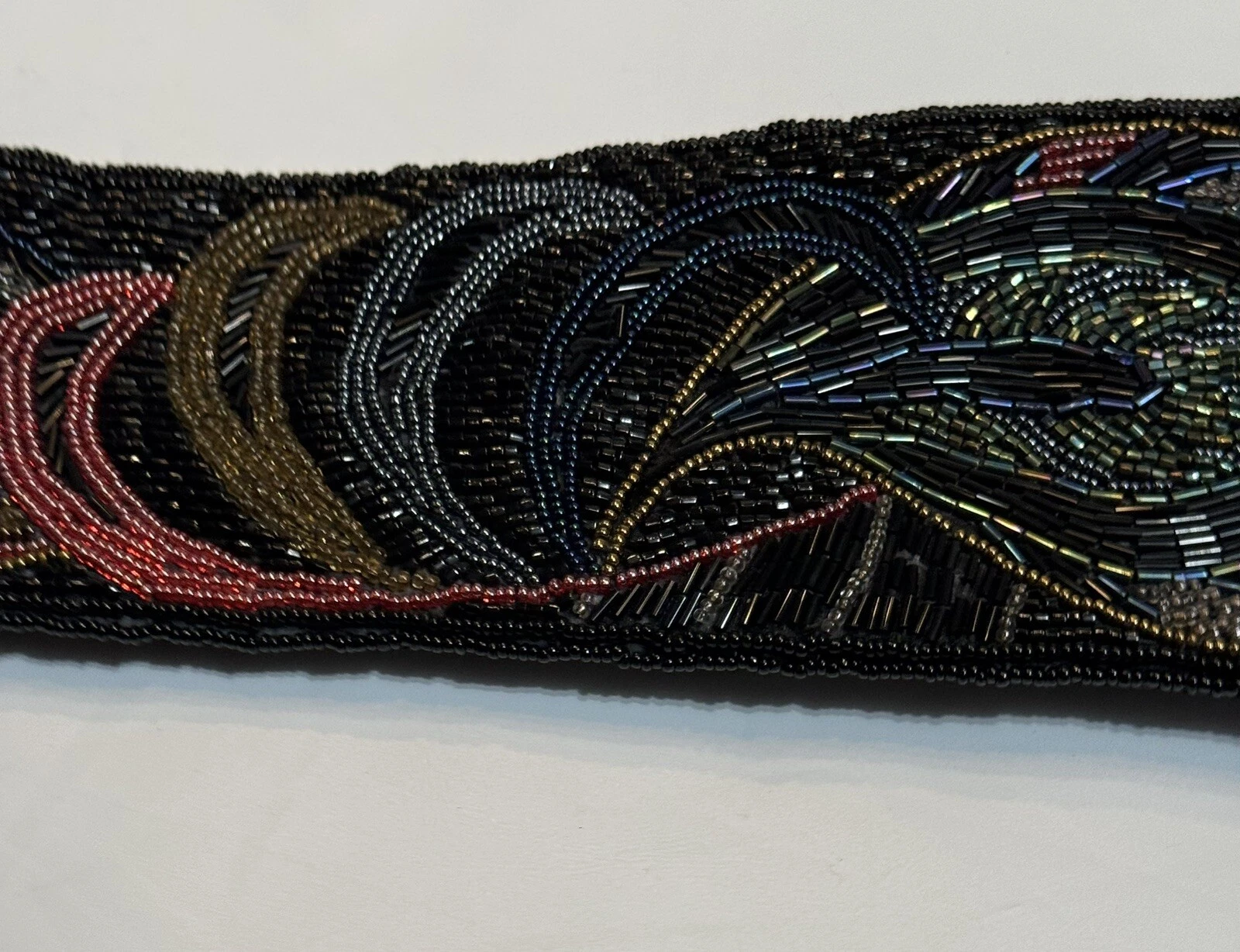 Vintage Christian Dior belt beaded black design Fits 28 Inch Waist